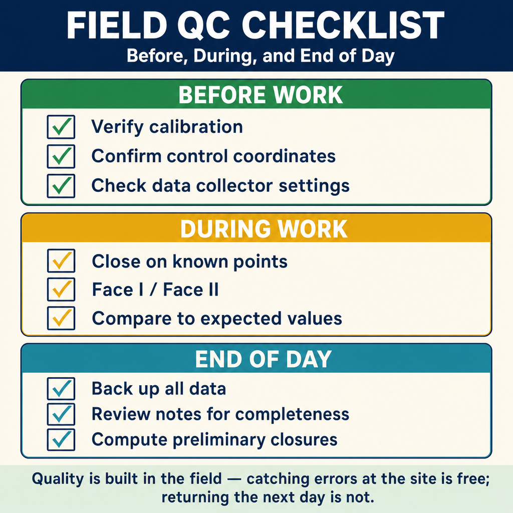 Figure FS.1.10e — Field QC checklist (before/during/end-of-day)