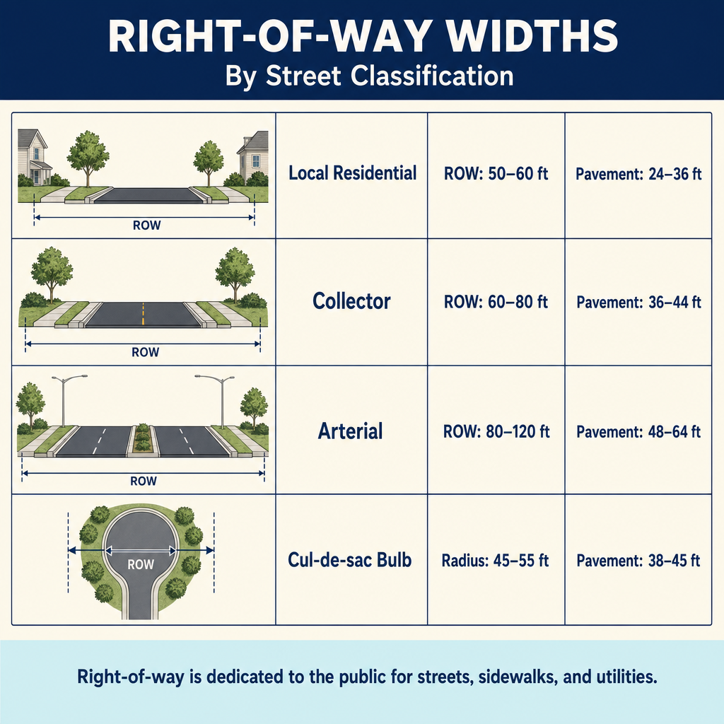 Figure FS.1.9d — Right-of-way widths by street class