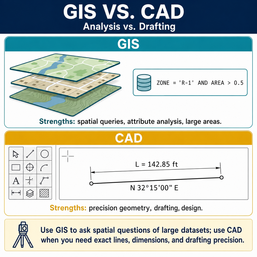 Figure FS.2.5c — GIS for spatial questions; CAD for precise geometry