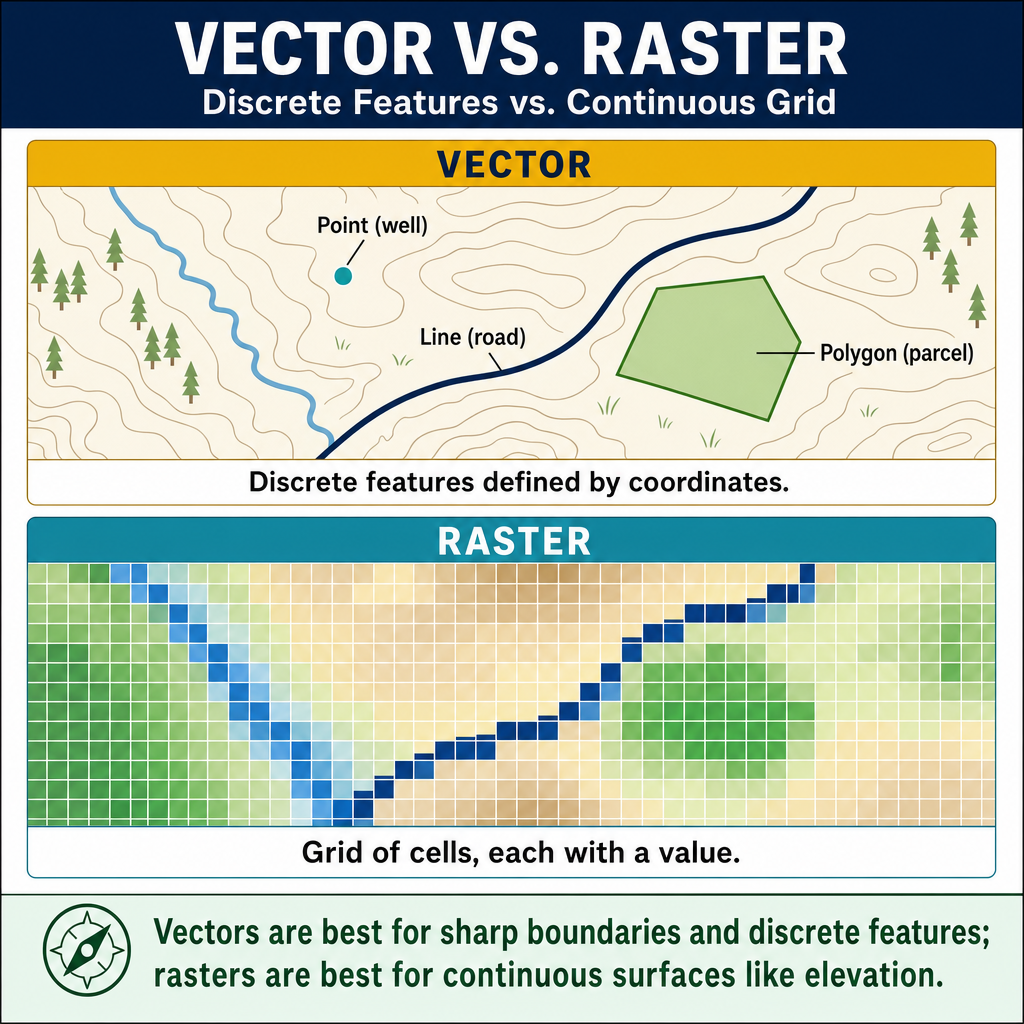 Figure FS.2.5f — Vector (sharp boundaries) vs raster (continuous surfaces)