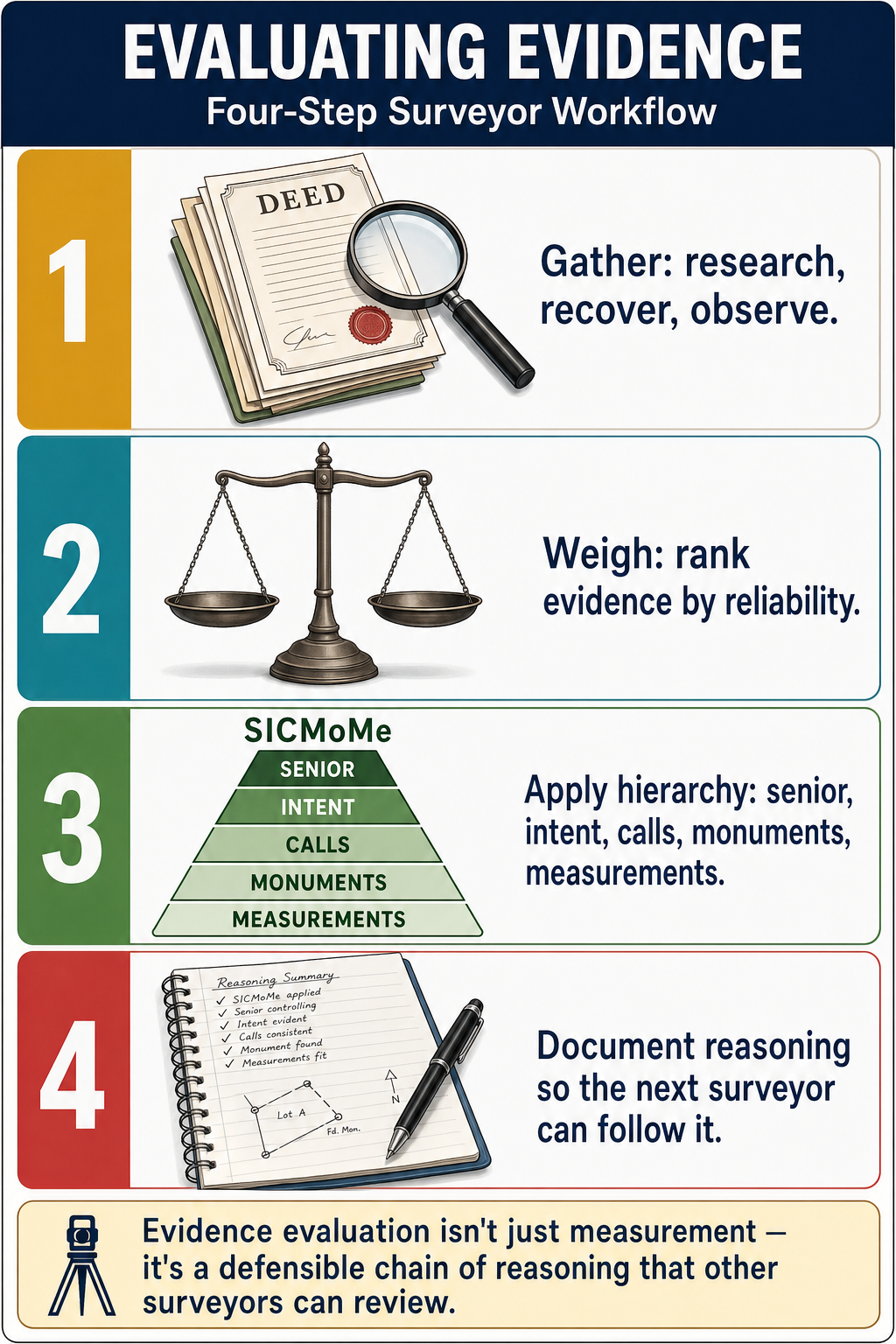 Figure FS.3.2e — Four steps to evaluate boundary evidence.