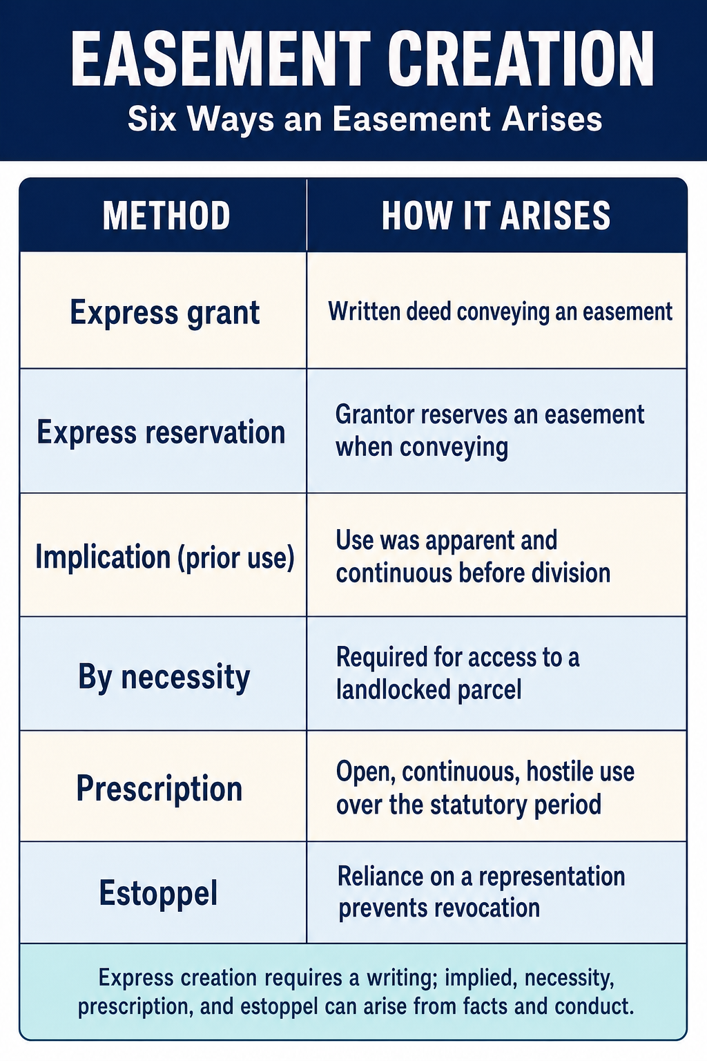 Figure FS.3.4c — Six easement creation methods