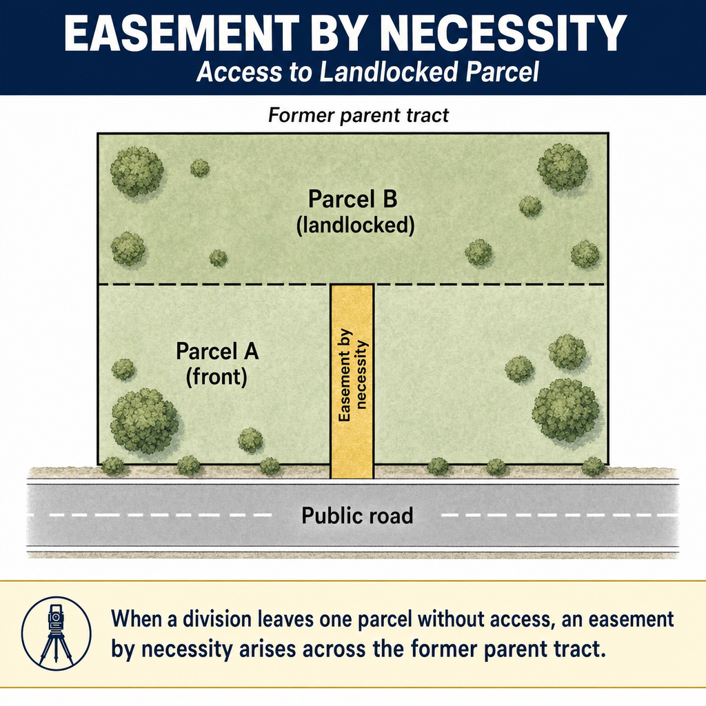 Figure FS.3.4d — Easement by necessity — landlocked parcel