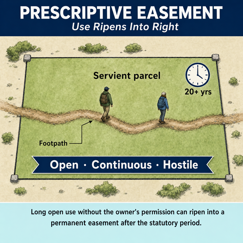 Figure FS.3.4e — Easement by prescription — open continuous use