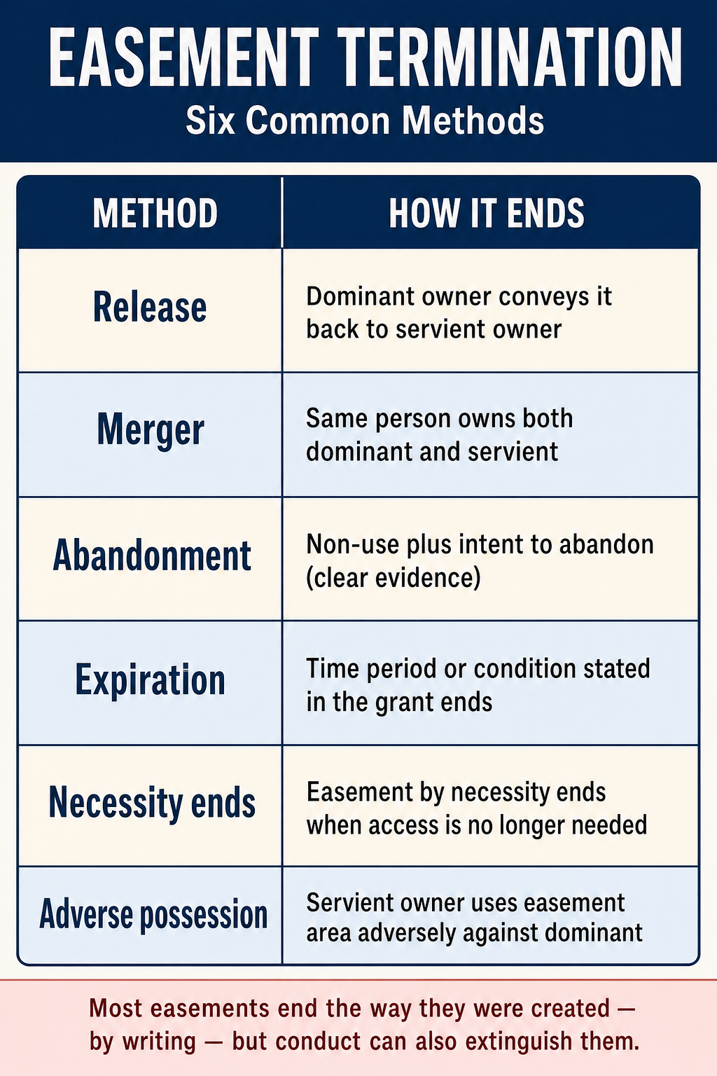 Figure FS.3.4f — Easement termination methods