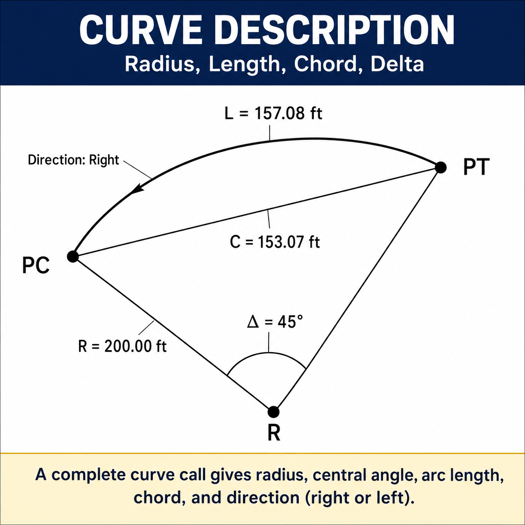 Figure FS.3.6e — Curve description geometry (R, L, C, Δ)