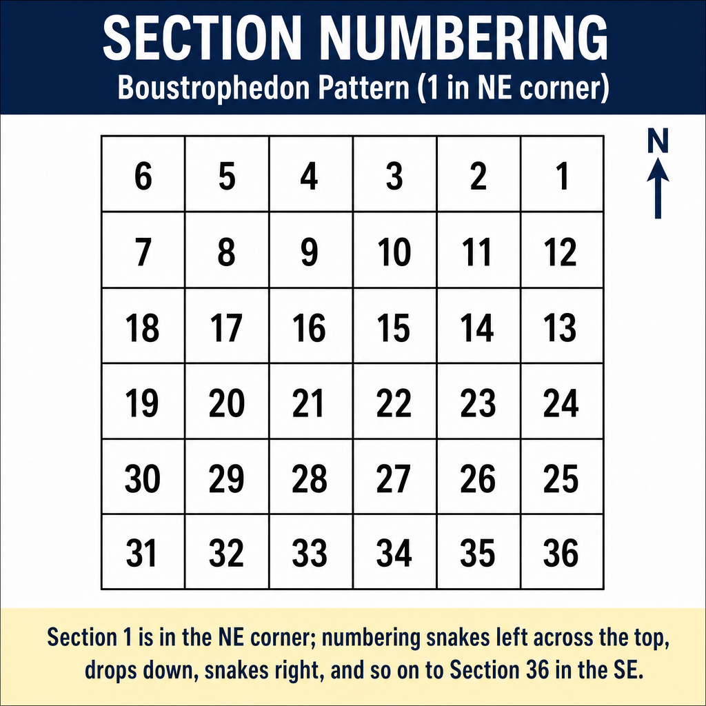 Figure FS.3.7e — Boustrophedon section numbering 1-36