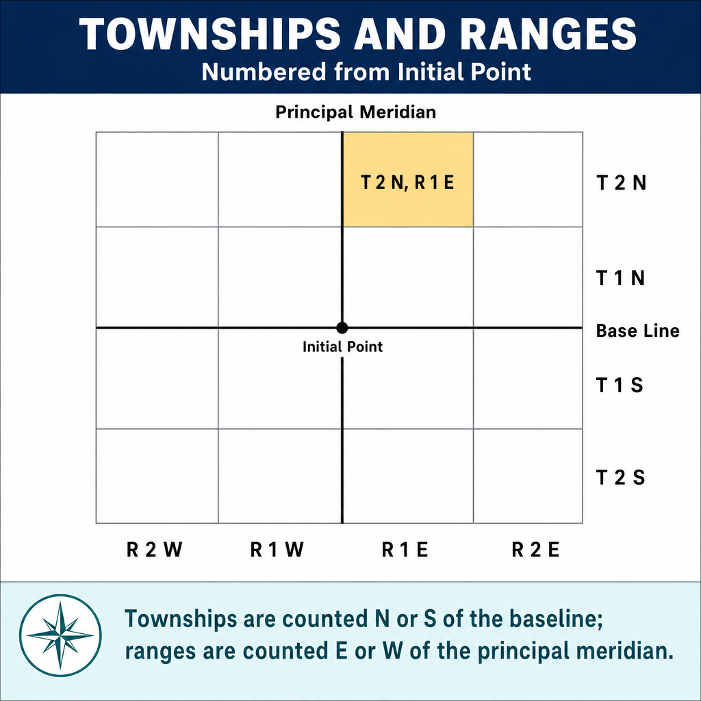 Figure FS.3.7f — Township grid around principal meridian and baseline