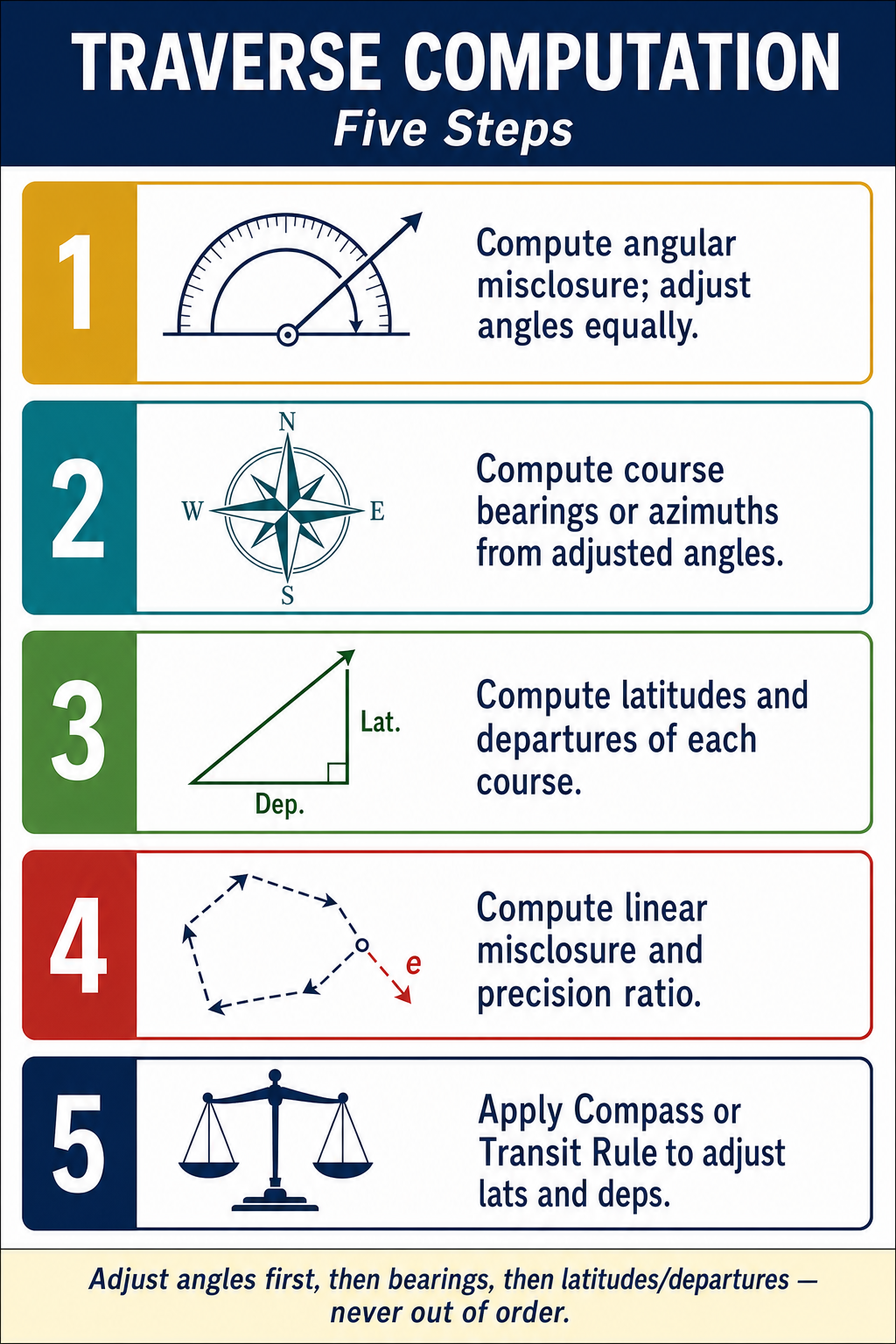 Figure FS.4.1g — Five-step traverse computation order