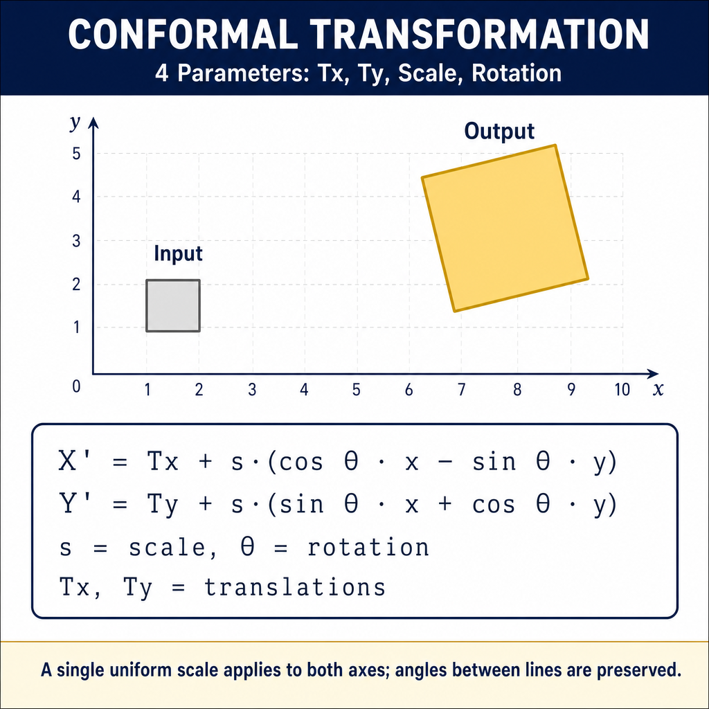 Figure FS.4.8c — Conformal 4-parameter (similarity) transformation