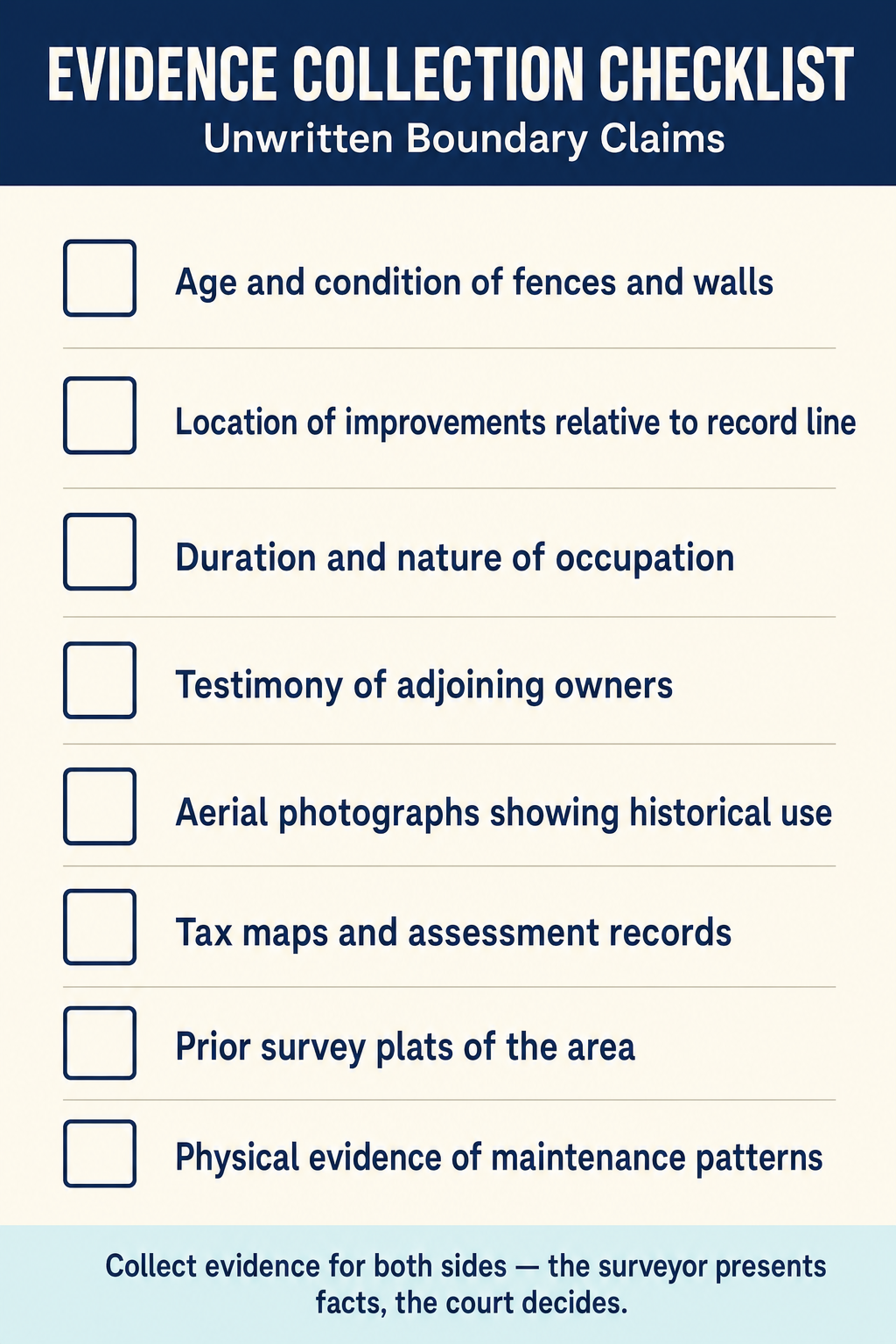 Figure PS.1.36 — Eight-item evidence collection checklist