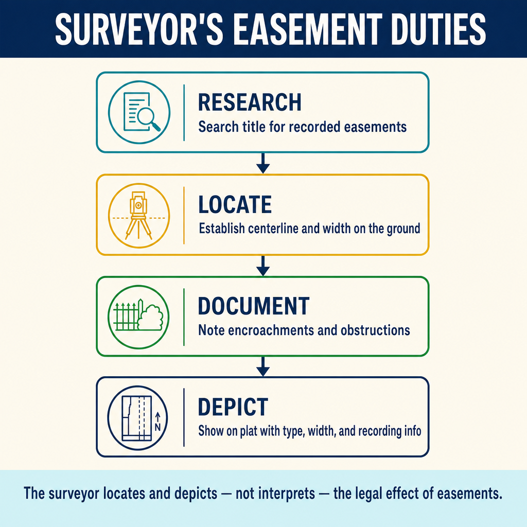 Figure PS.1.44 — Surveyor's easement-handling duties