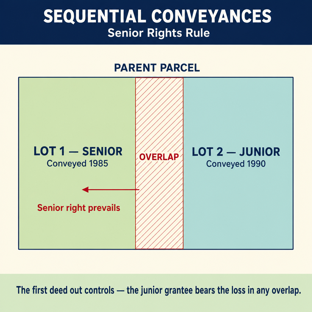 Figure PS.1.49 — Sequential conveyance: senior lot prevails on overlap