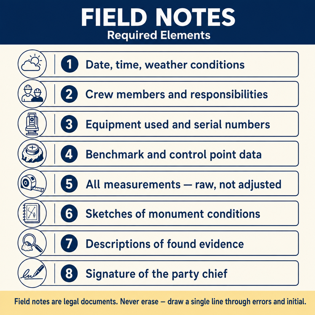 Figure PS.2.19 — Eight required field-note elements