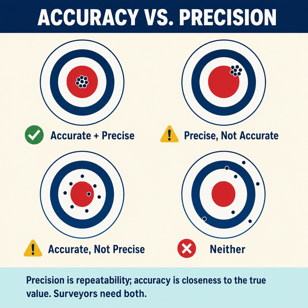 Figure PS.2.20 — Accuracy vs precision (four-target diagram)