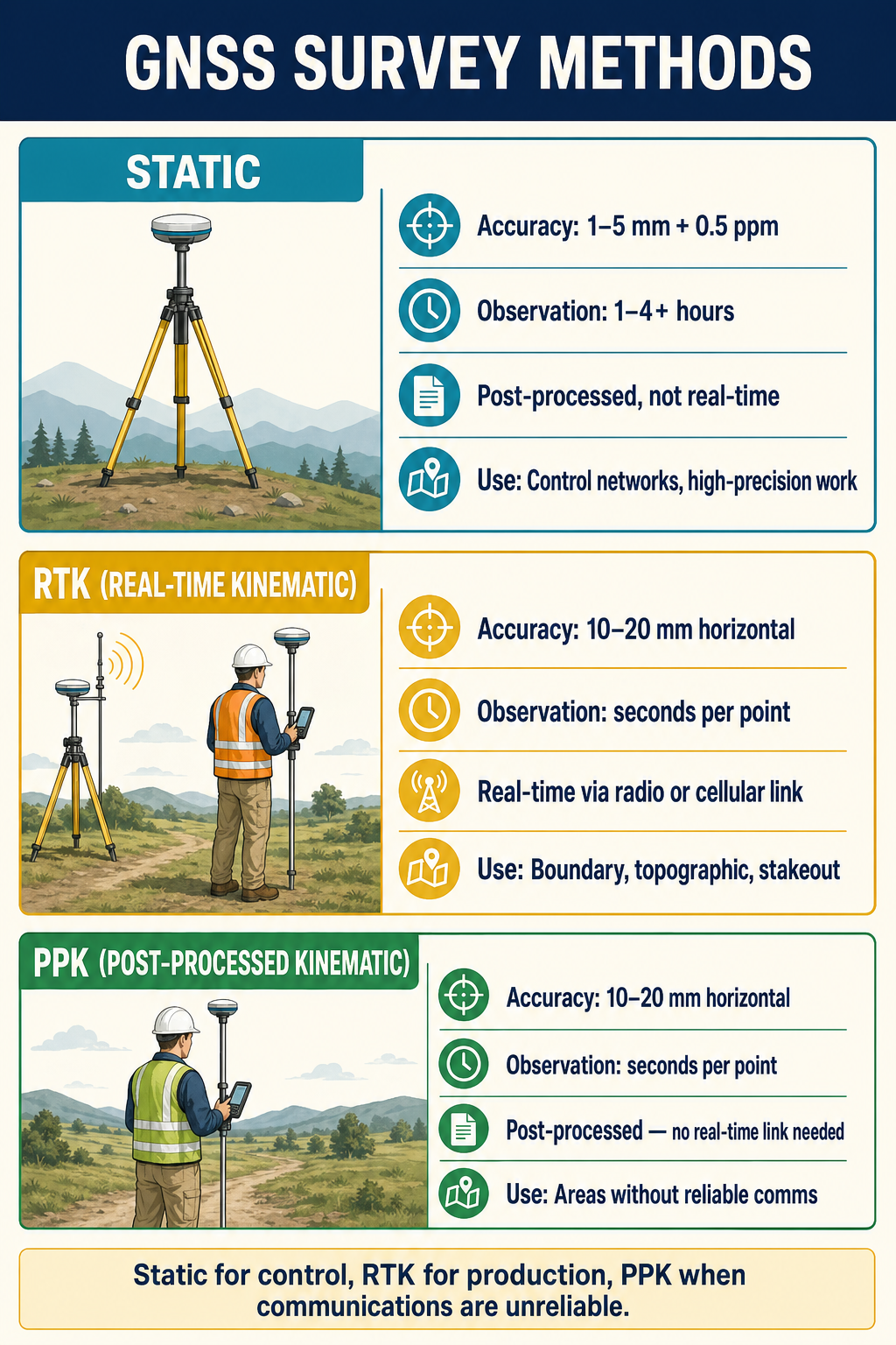 Figure PS.2.24 — Static / RTK / PPK comparison