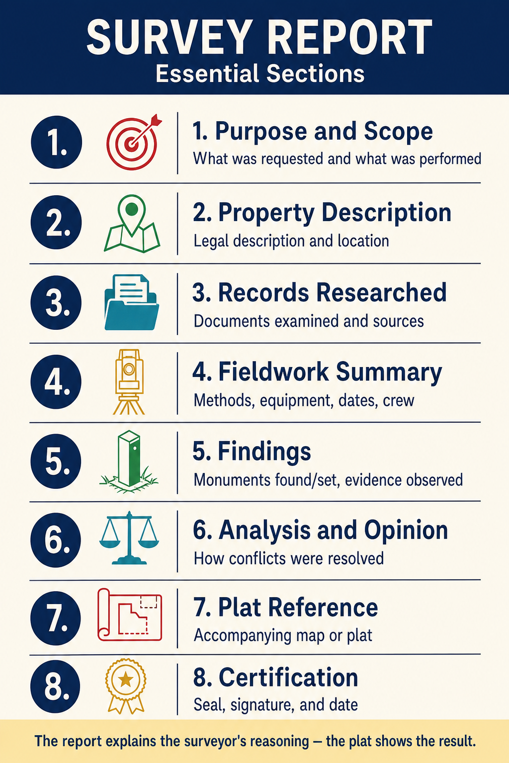Figure PS.2.37 — Eight essential survey-report sections